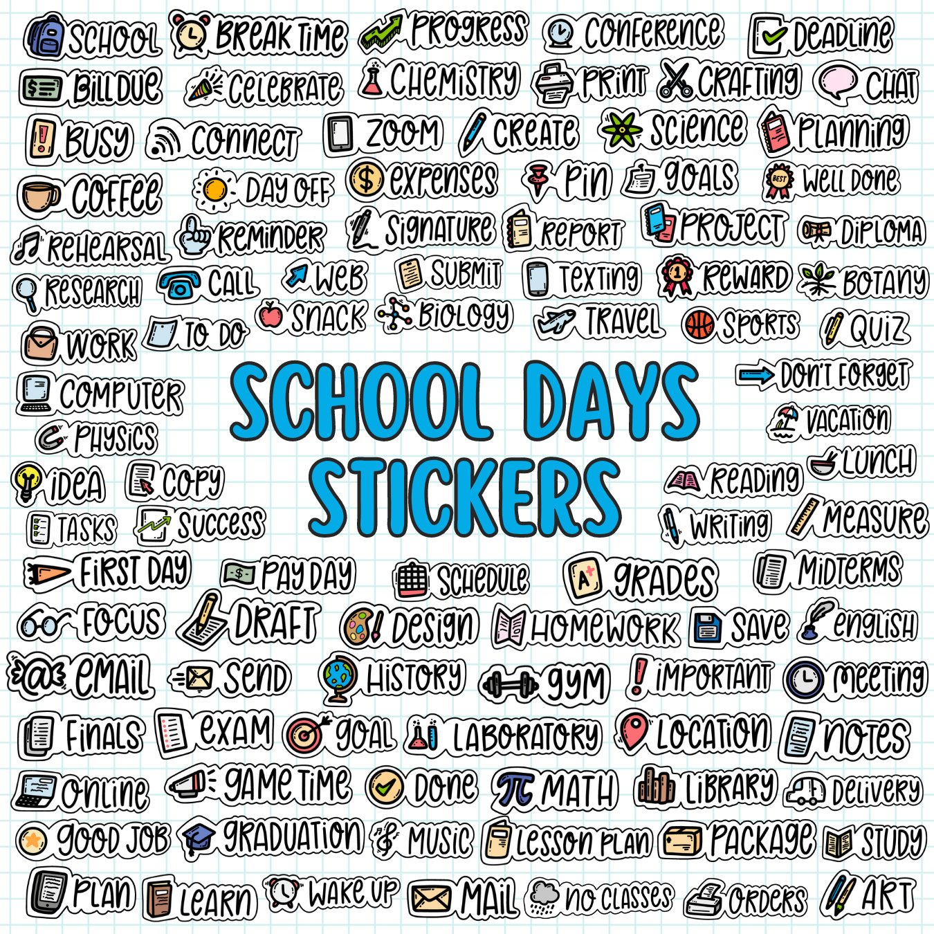 "Artful School Days" Cover and Sticker Pack