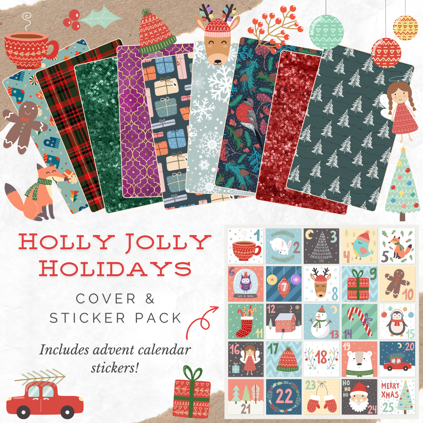 "Holly Jolly Holidays" Cover & Sticker Pack